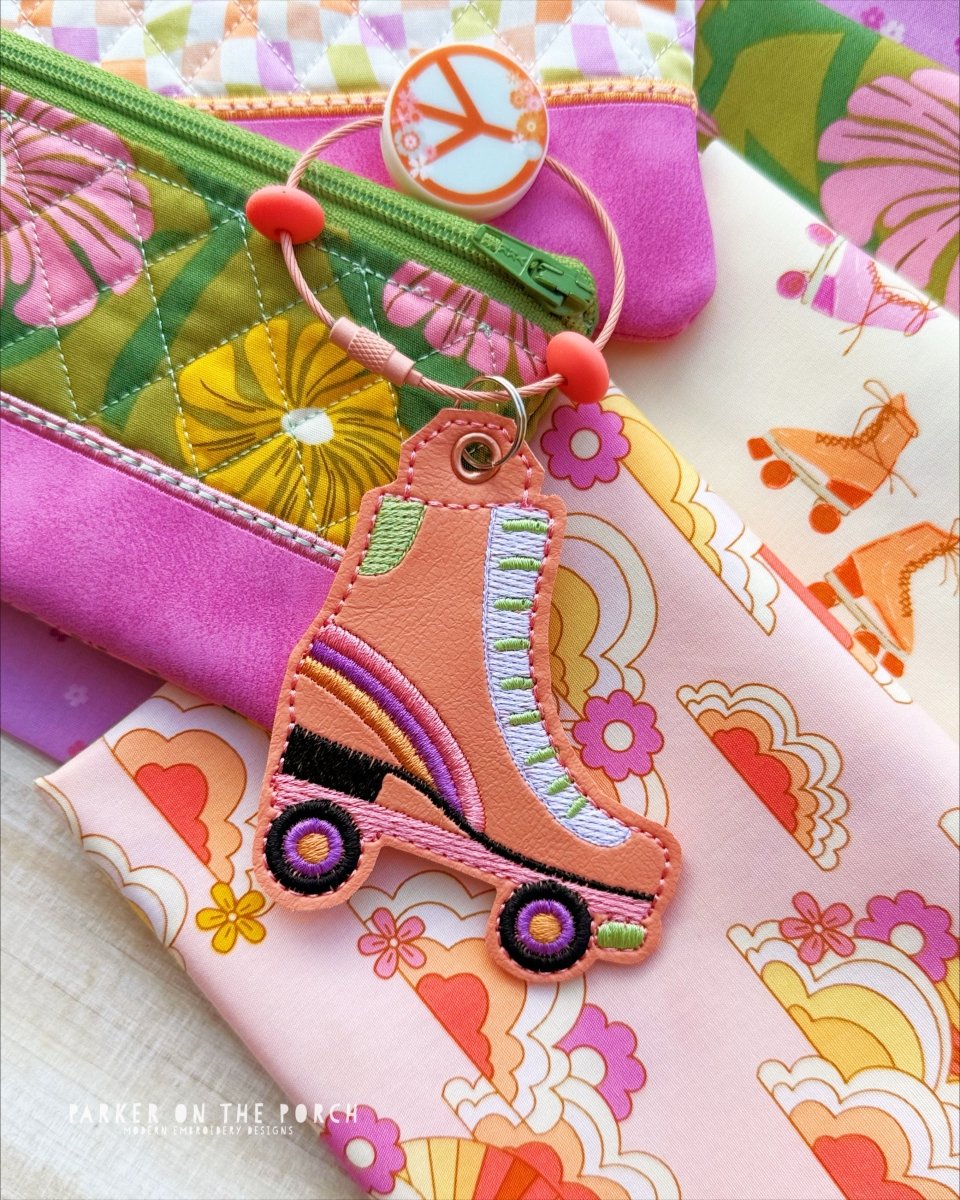 Roller Skate Bag Tag – Digital Embroidery Pattern Download
