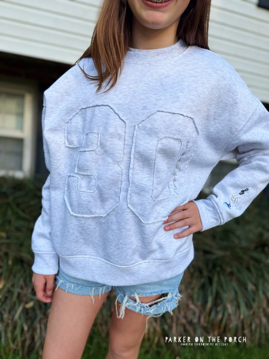 Shabby Applique Font- Squad Numbers (0-9) - Digital Embroidery Pattern Download