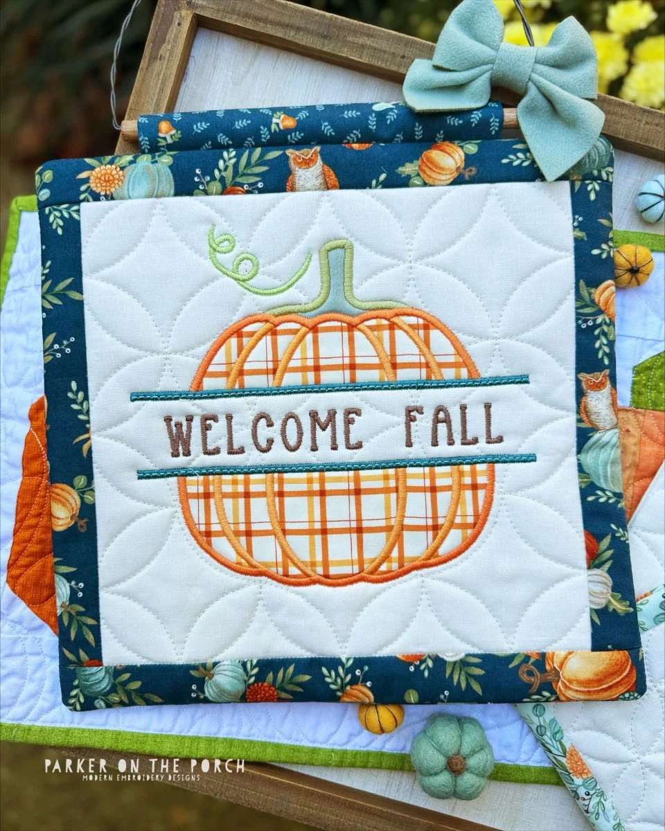 Split Pumpkin Applique - Digital Embroidery Pattern Download