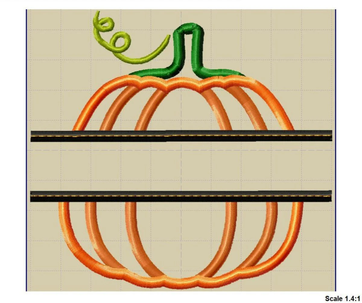 Split Pumpkin Applique - Digital Embroidery Pattern Download - Image 2