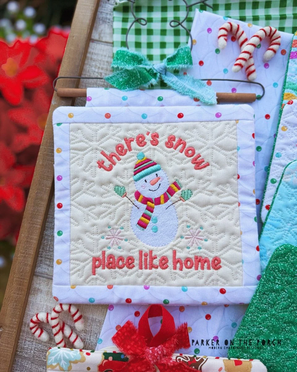 There's Snow Place like Home Mini Quilt Embroidery Pattern – Digital Download