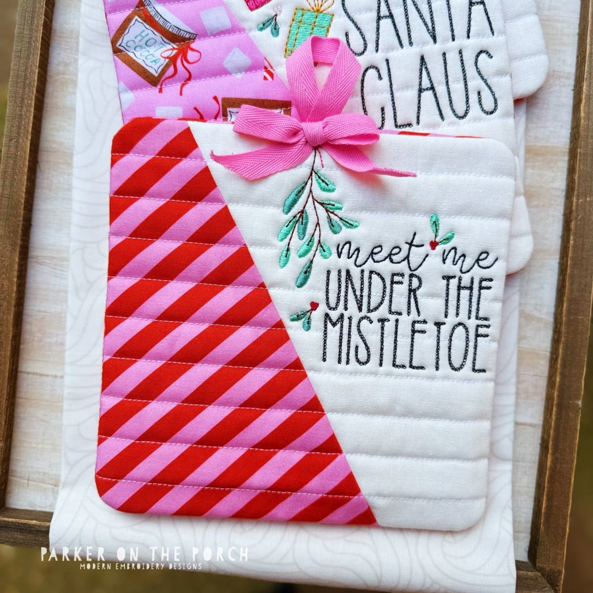Vintage Christmas Hot Pad Bundle – Digital Embroidery Pattern Download - Image 5