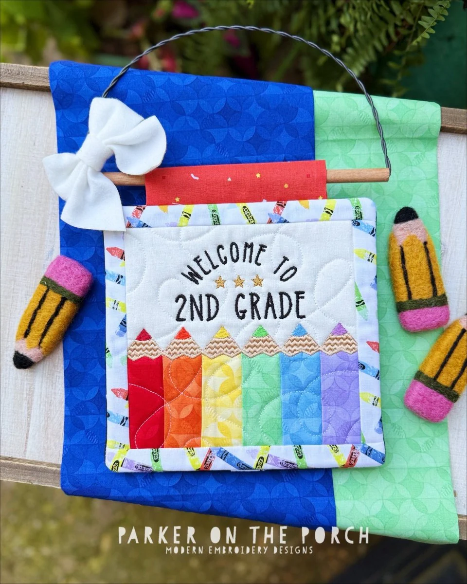 Welcome to 2nd Grade Mini Quilt – Digital Embroidery Pattern