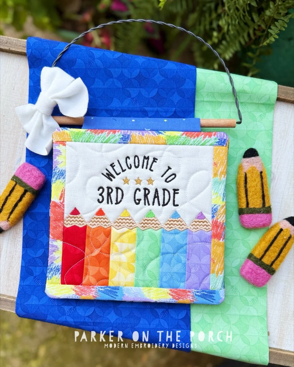 Welcome to 3rd Grade Mini Quilt – Digital Embroidery Pattern