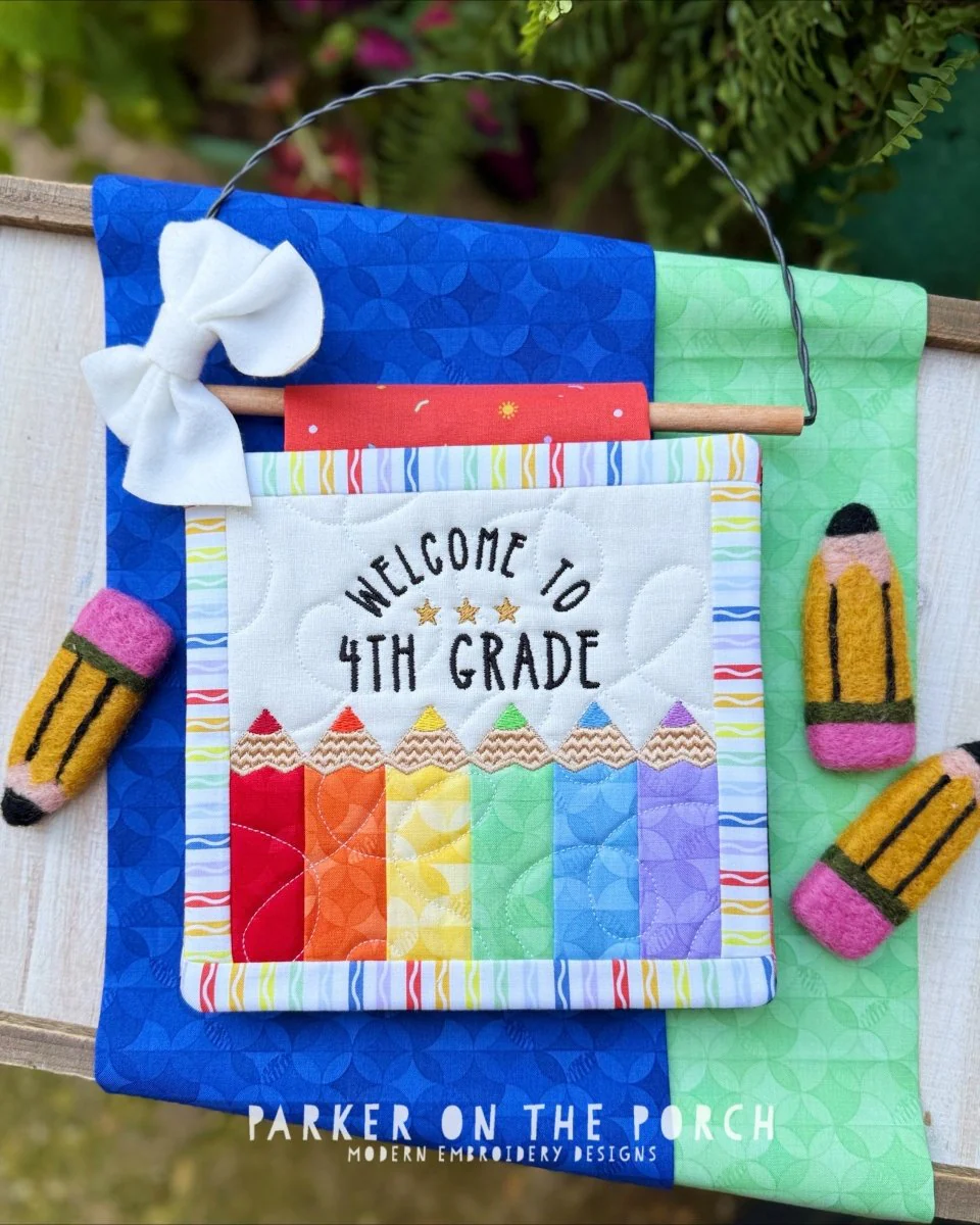 Welcome to 4th Grade Mini Quilt – Digital Embroidery Pattern