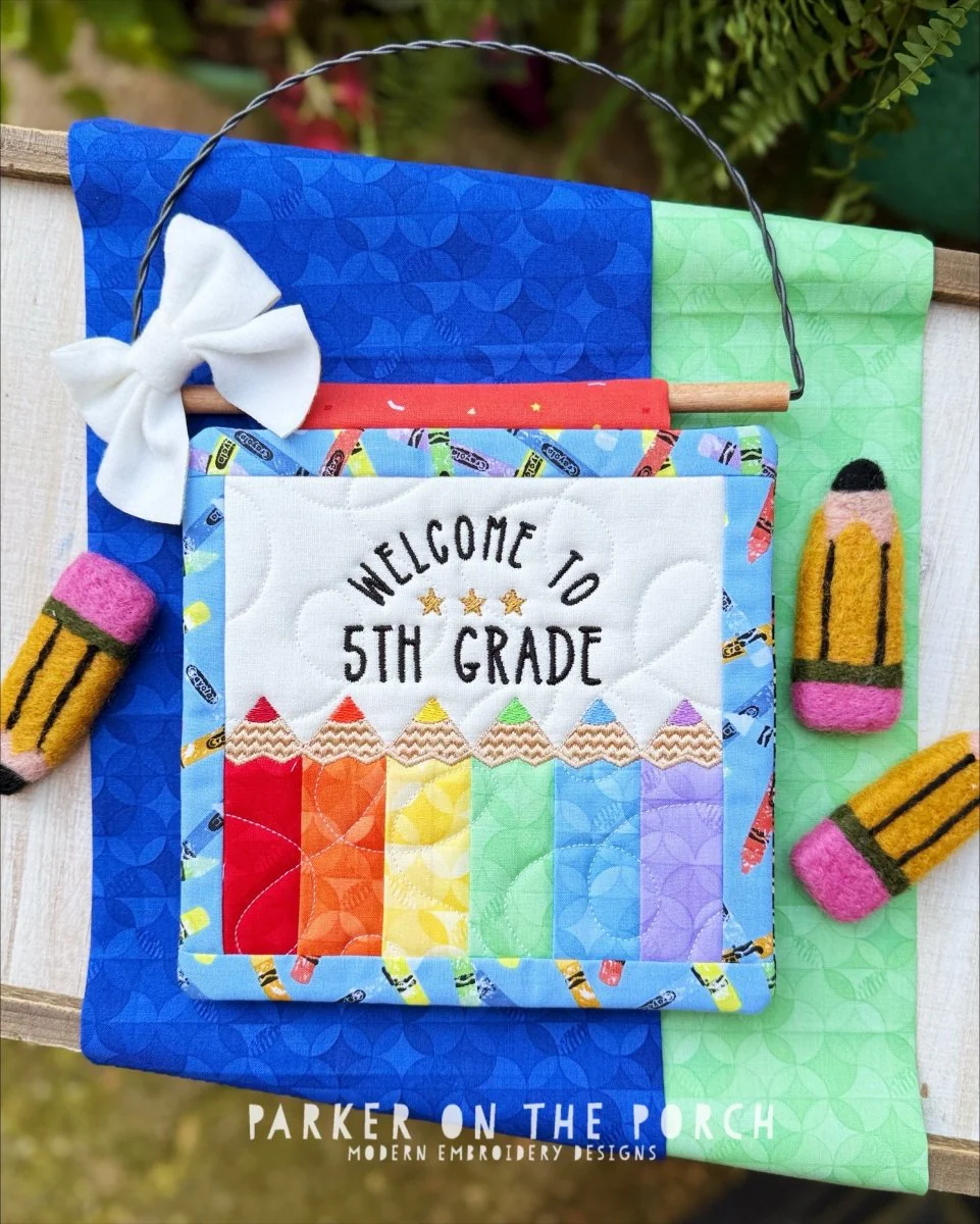 Welcome to 5th Grade Mini Quilt – Digital Embroidery Pattern