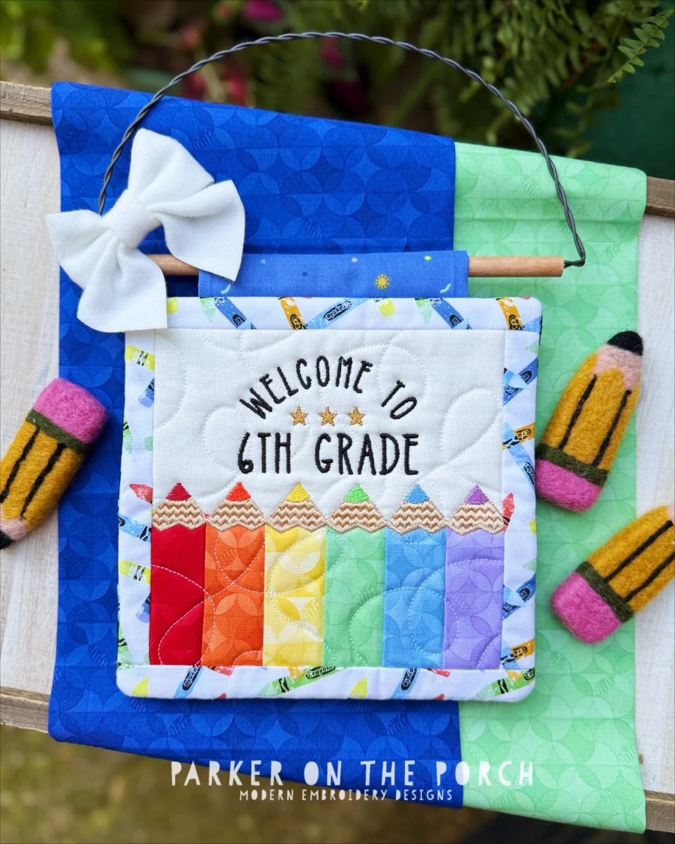 Welcome to 6th Grade Mini Quilt – Digital Embroidery Pattern