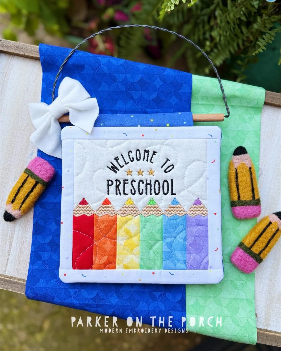 Welcome to Preschool Mini Quilt – Digital Embroidery Pattern