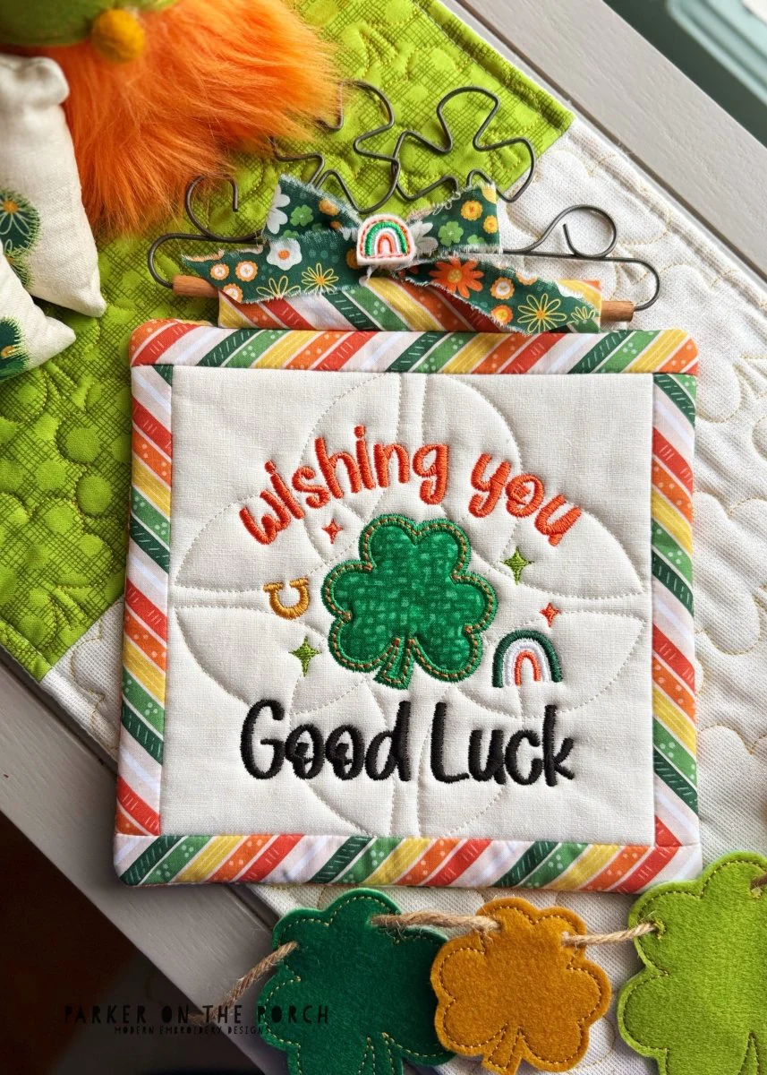 Wishing You, Good Luck Mini Quilt Embroidery Pattern – Digital Download - Image 3